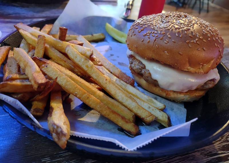 The pizza burger serves an Italian sausage patty smothered in mozzarella and marinara at Ziggy's Bar & Grill in Marseilles.