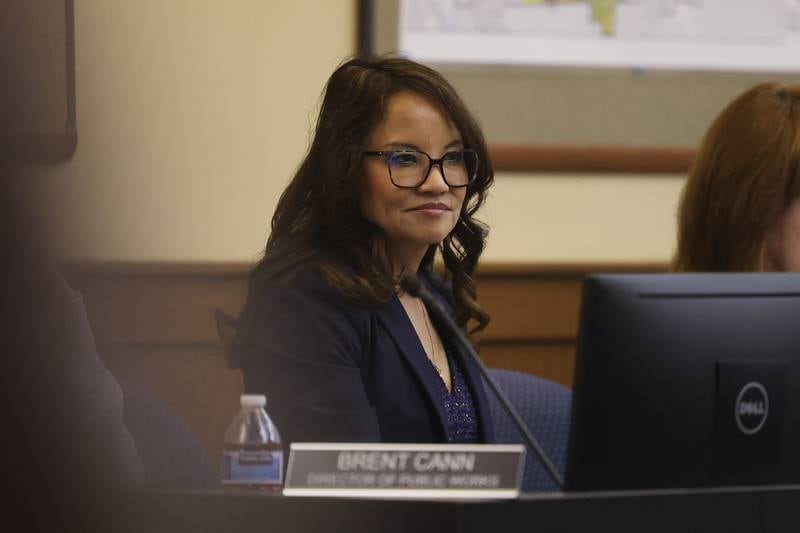Sonni Choi Williams, City Attorney, listens to a speaker at the Lockport City Council meeting on Wednesday, Feb. 7th 2024 in Lockport.
