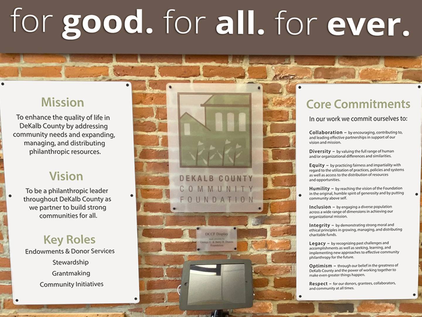 Pictured: Mockup of the DeKalb County Community Foundation's new diversity, equity, and inclusion display