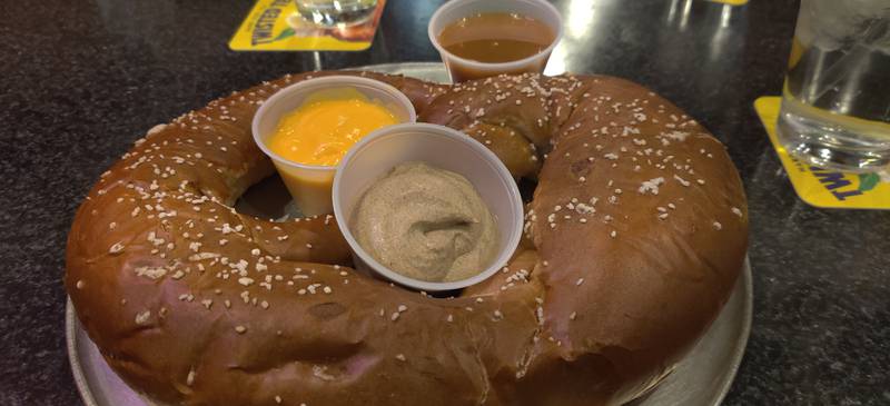 The B.A. pretzel at Hometown Sports Bar and Grill in downtown DeKalb.