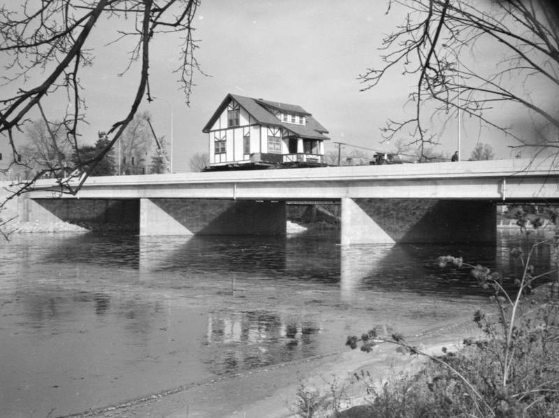 In February 1996, the Lowman-Wilson House was moved from the west side of the Fox River across to North Adams Street in Oswego, saving it—temporarily at least—from demolition.