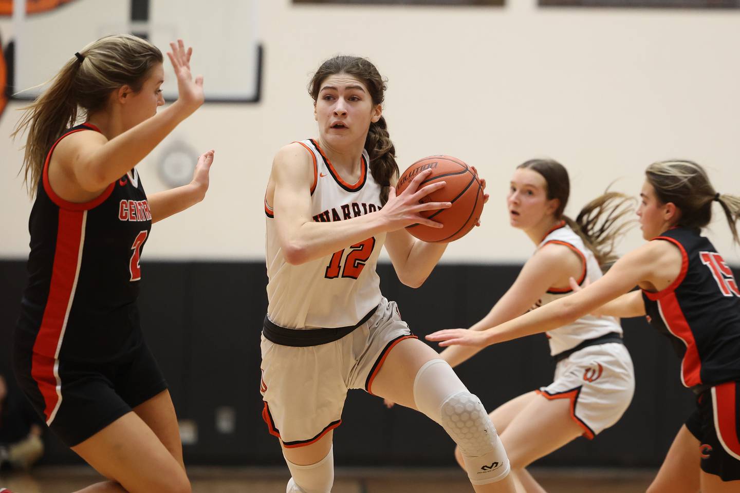 Lincoln-Way West’s Caroline Smith looks to make a play against Lincoln-Way Central on Tuesday, February 7th..