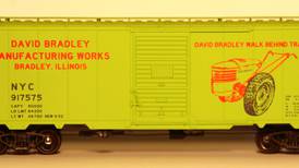 Bradley tractor remembered in model train car