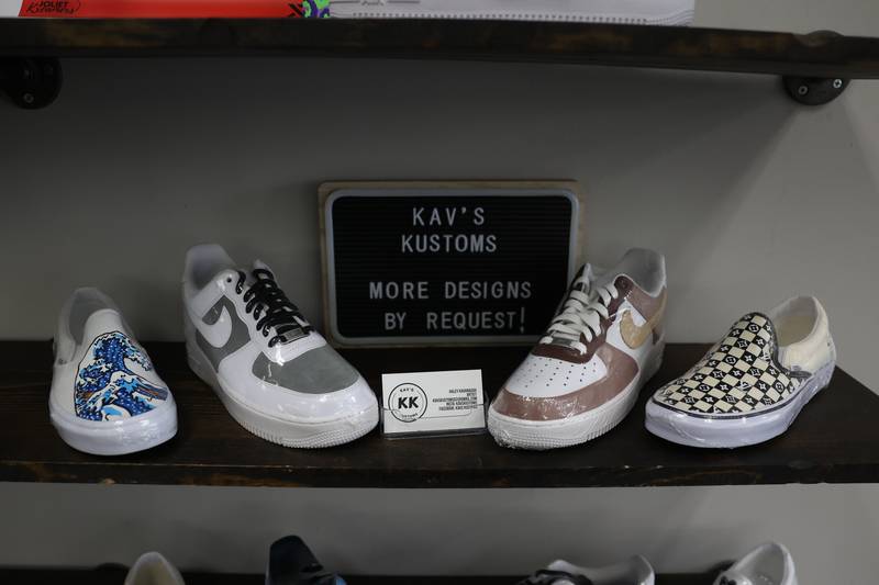 Joliet Kreamers features custom shoes from artist Haley Kavanaugh. Friday, July 15, 2022 in Joliet.