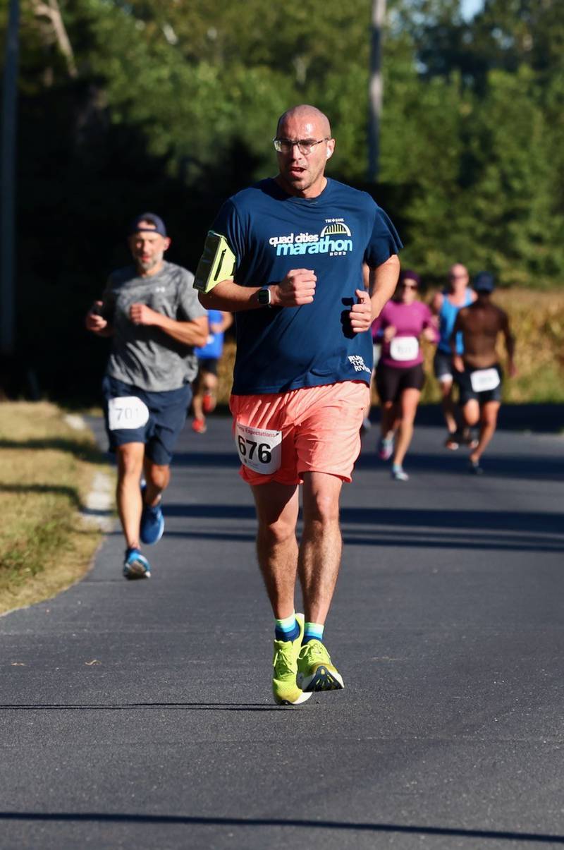 Keith Varland of Princeton runs in the 2025 Underground Railroad 5K.