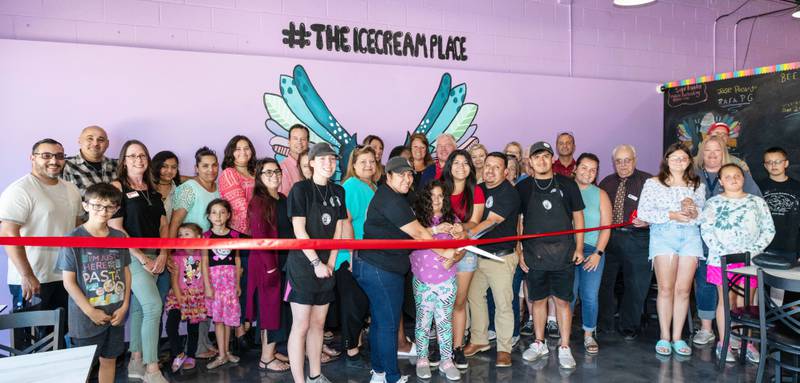 The Yorkville Area Chamber of Commerce recently held a ribbon cutting ceremony to welcome The Ice Cream Place to the chamber. The shop is located at 1439 Cannonball Drive, Yorkville. Guests celebrated with a variety of their sweet  treats in the colorful space. Learn more at https://www.facebook.com/TheIceCreamPlaceInc/ (Photo provided)