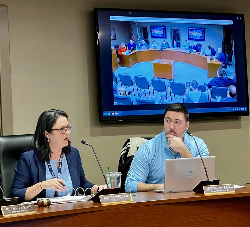 Sterling Mayor Diana Merdian speaks during a City Council meeting where the donation of two decommissioned Sterling police vehicles was approved on March 3, 2025.