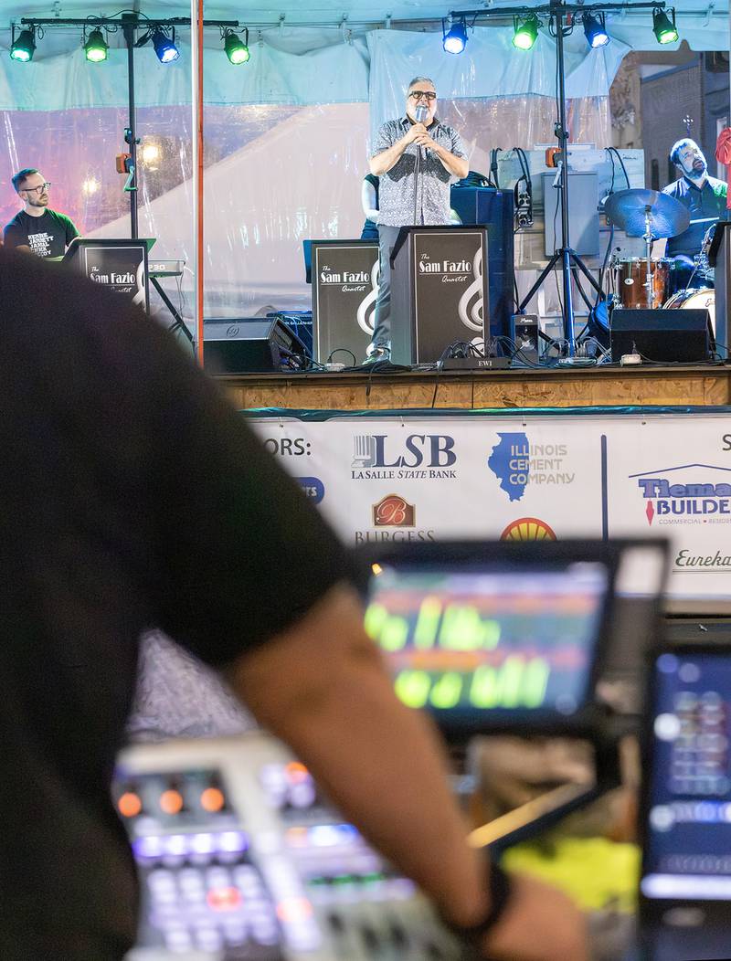 The Sam Fazio Quartet performs Saturday night on First Street on Saturday, Sept. 9, 2023 at the LaSalle Business Association's Jazz'N the Street event.