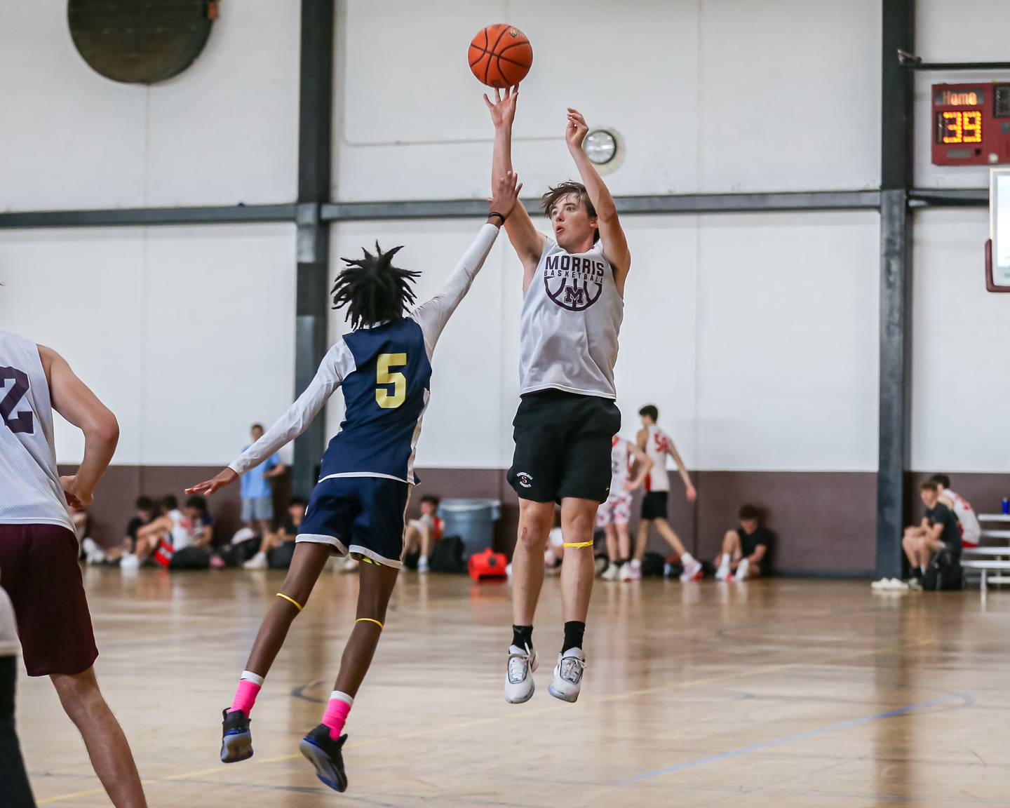 Morris Brett Bounds shoots a jump shot at the Morris Shootout on Wednesday, June 21, 2023.