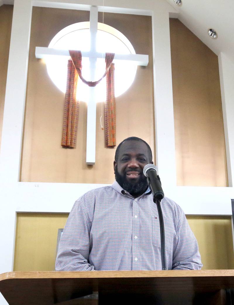 New Hope Missionary Baptist Church Pastor Joe Mitchell Friday, Feb. 24, 2023, at the church in DeKalb.