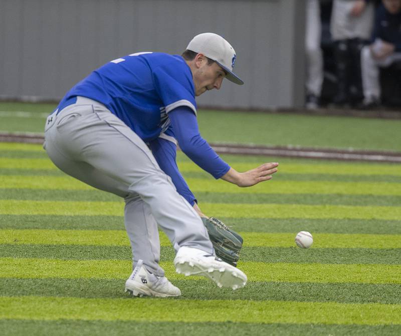 Newman’s Evan Bushman fields a ball against Sterling Thursday, March 26, 2026.