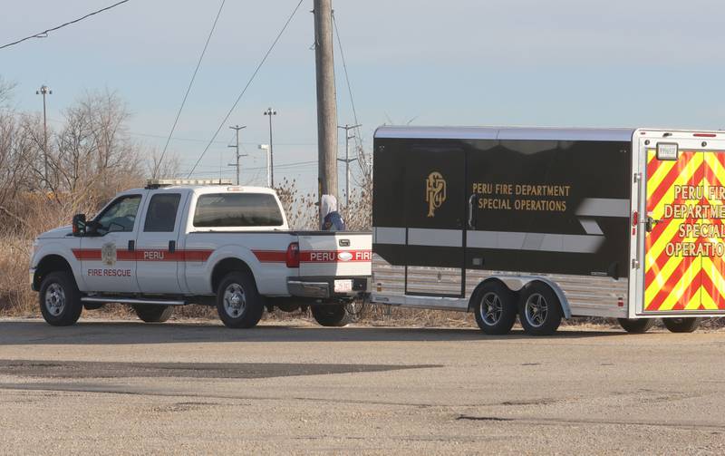Peru Fire Department Special Operations deploys a drone near Interstate 80 and U.S. Route 6 on Monday, Jan. 12, 2026 near Utica. La Salle County Sheriff, Utica Fire and La Salle Fire flew drones to search for a missing individual.