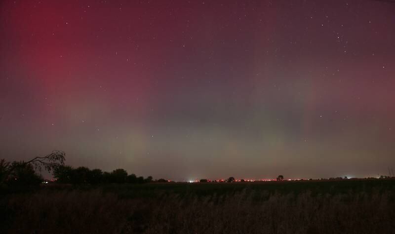 A one-minute exposure view of the aurora borealis on Thursday, Oct. 10 along Backbond Road near Princeton.