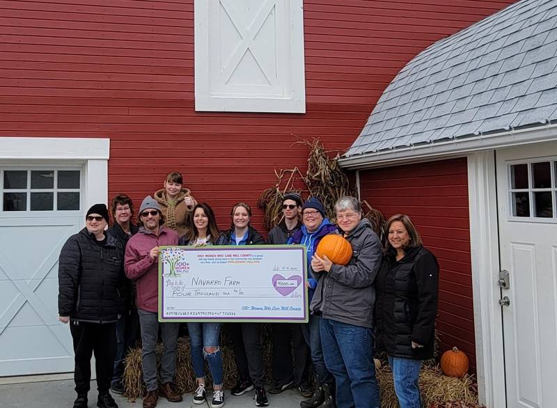 On Thursday, November 4, 2021, 100+ Women Who Care of Will County donated $4,000 to Navarro Farm in Frankfort. The farm serves children and young adults with special needs.