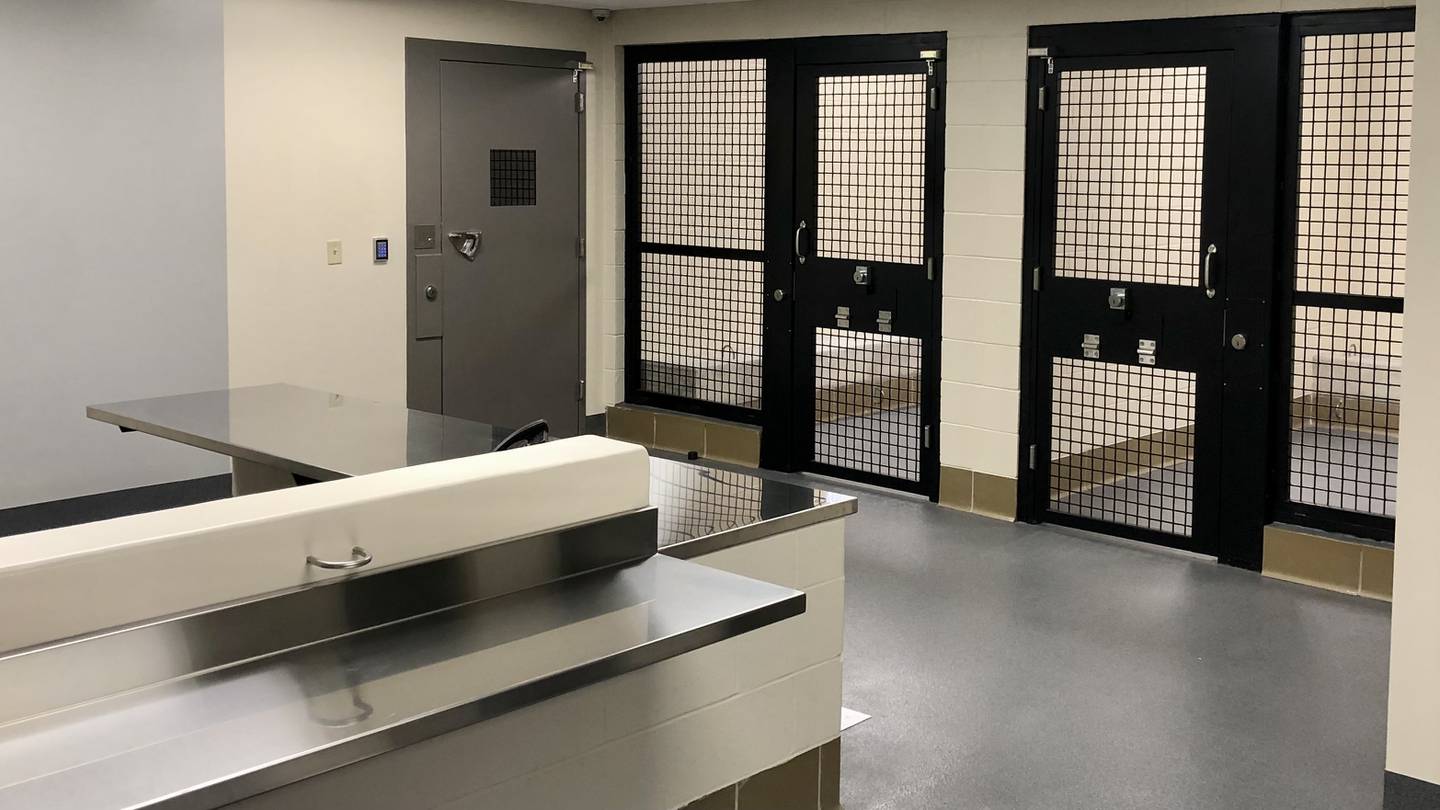 The booking and detention area at the new Sandwich police station at 1251 E. Sixth St. is a major upgrade from the former station.