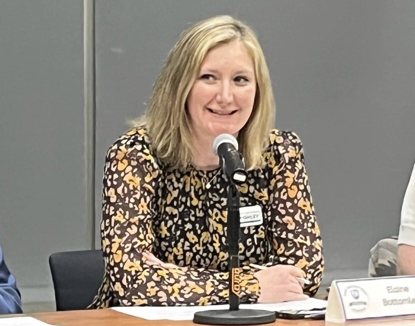 Joliet Junior College Trustee Elaine Bottomley at a candidate forum at the JJC campus on Tuesday , March 4, 2025.