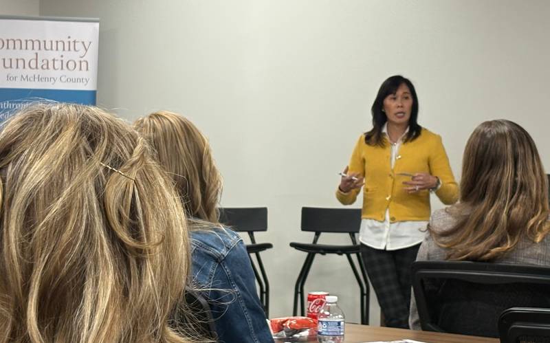 Deputy Governor of Health and Human Services Grace Hou speaks during a “listening session” hosted by the Community Foundation for McHenry County on Nov. 3, 2025.
