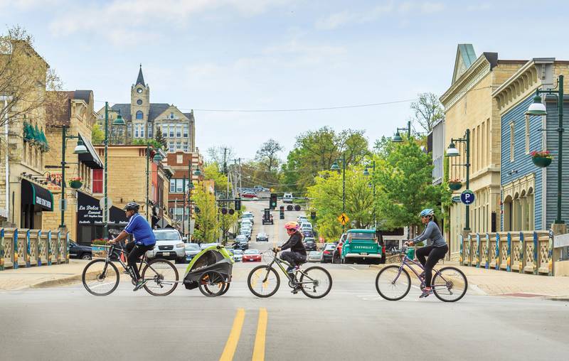 The village of Lemont is celebrating its 150th anniversary this week, with the culmination of the celebration on Friday and Saturday. Pictured are Lemont Downtown trails on Stephen Street.