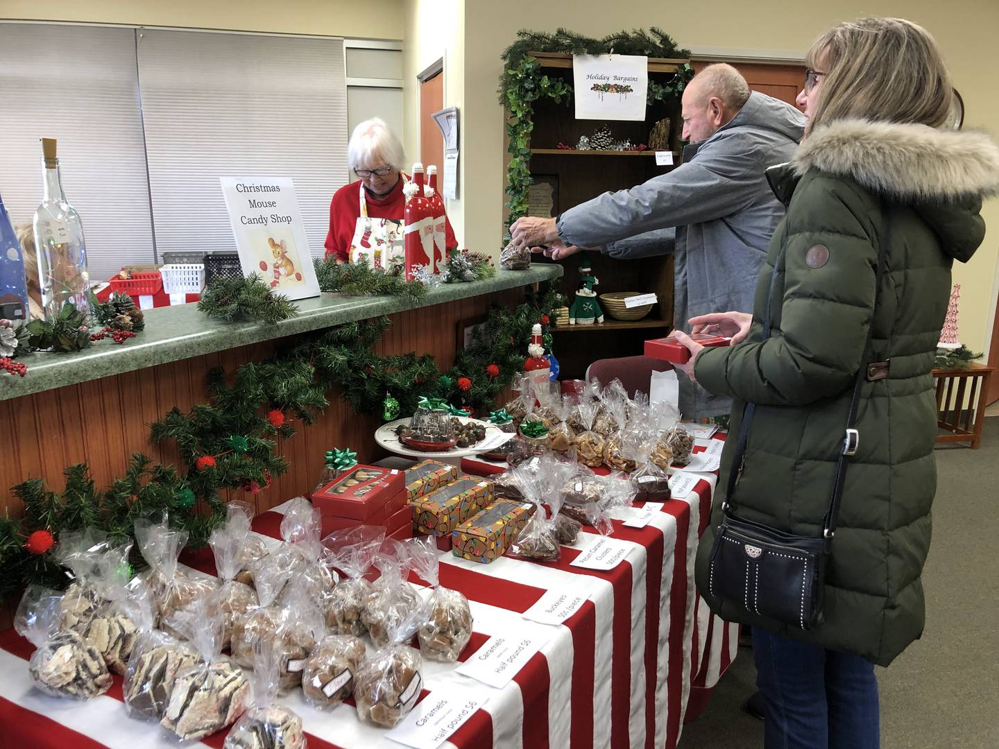 The Christmas Mouse Candy Shop sells candy and other treats at the Open Prairie United Church of Christ Christkindlmarket in Princeton on Saturday, Nov. 19, 2022.