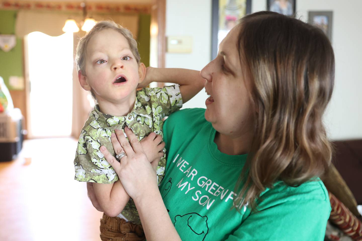 Holly Veronda holds her 5 year old son Jake. Wednesday, May 11, 2022, in Carbon Hill.