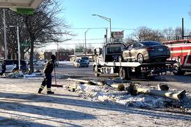 Joliet light pole knocked down after multi-vehicle crash on West Jefferson Street