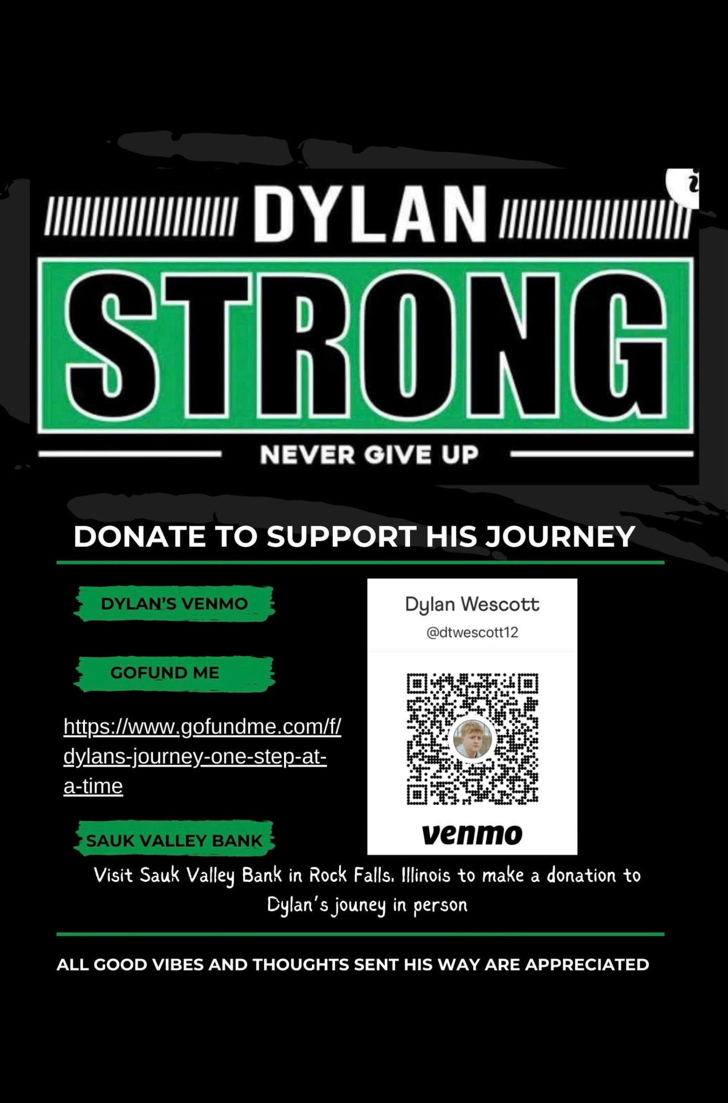 More information on how to help Rock Falls senior Dylan Wescott, who broke his neck during a track & field accident, can be found here.