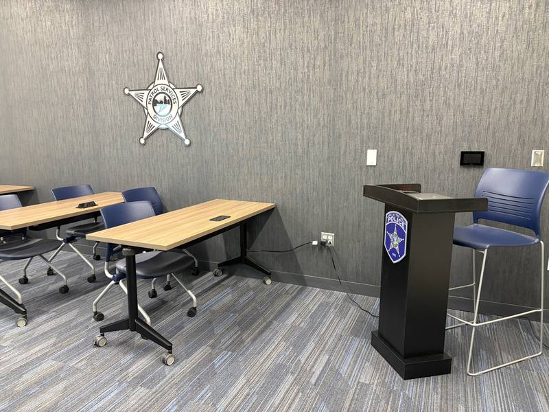Lake in the Hills Police Department roll call room pictured Wednesday, May, 20, 2026.