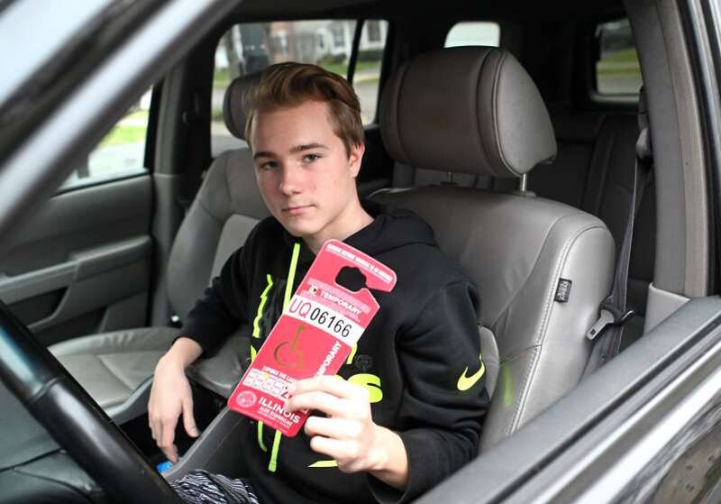 Gavin Hagge and his family are at odds with Central Unit School District 301 over whether he can use an accessible parking placard at his high school without a school parking pass.