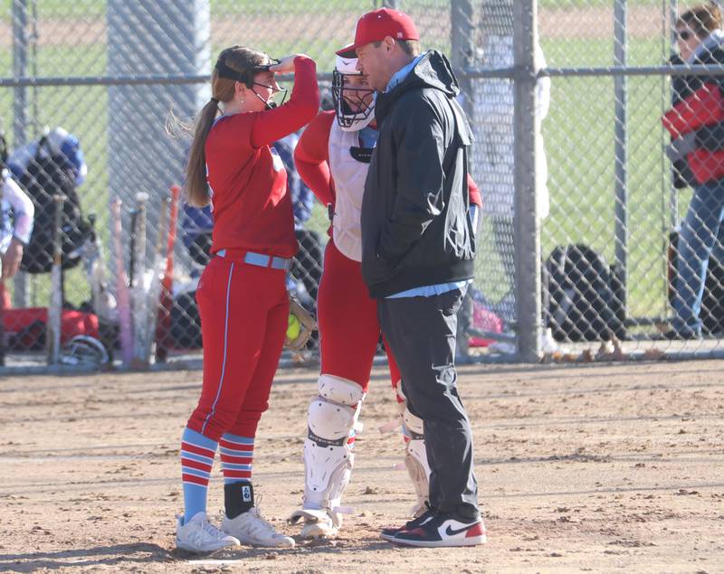 Ottawa pitcher Kennedy Kane lets go of a throw to Princeton on Friday, March 13, 2026 at Ottawa High School.