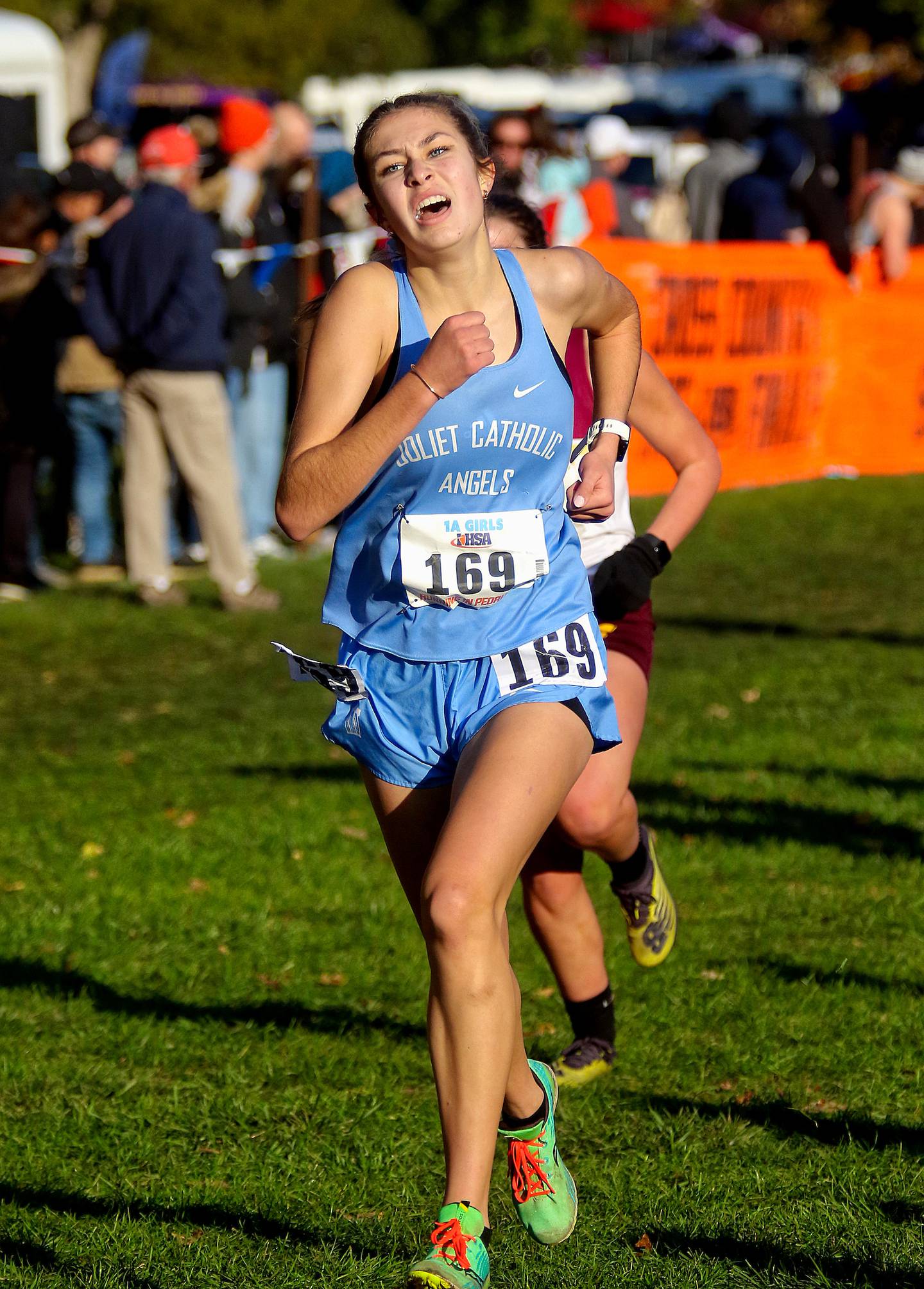 Joliet Catholic Academy's Claire Blotnik runs in the 2021 Class 1A Cross Country State Finals.