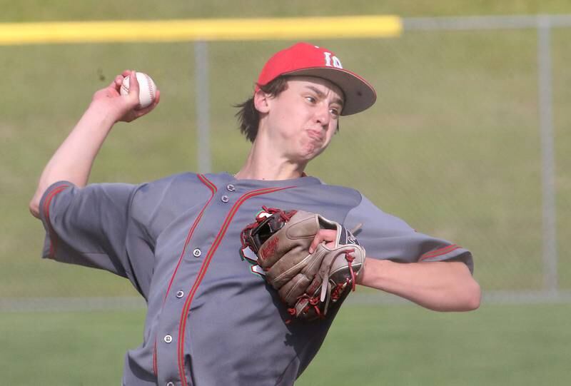 L-P's Jett Hill delivers a pitch to Ottawa on Friday, May 2, 2025 at Ottawa High School.