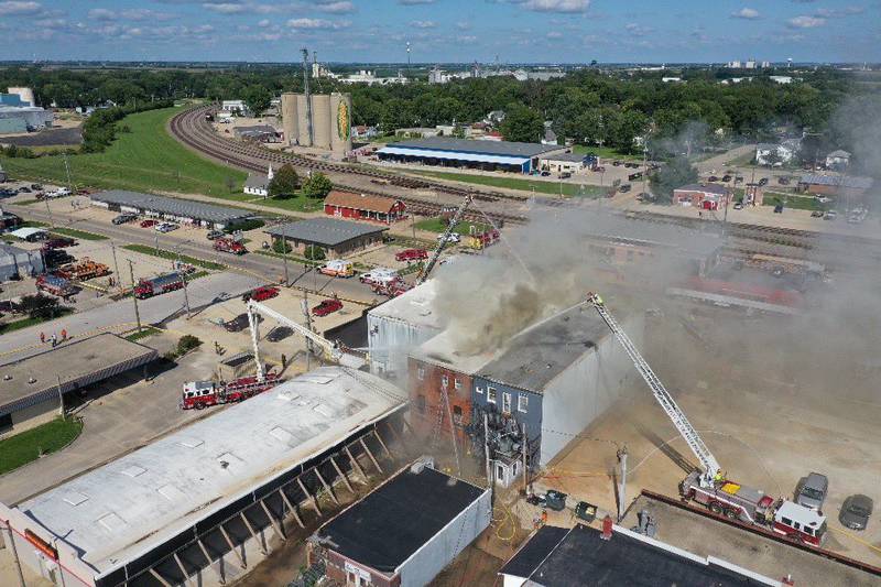 Downtown Mendota block a total loss in blaze that brought nearly 20 fire crews