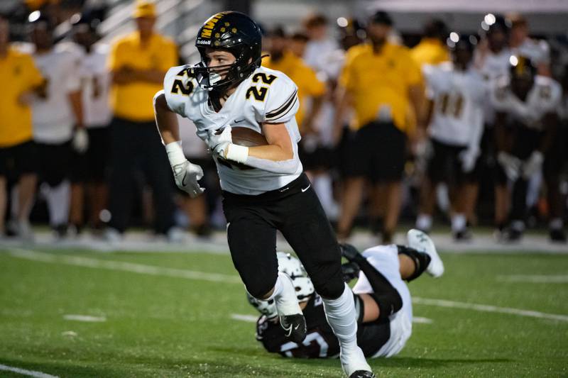 Joliet West's Joseph Durak runs the ball during a game against Plainfield North, Friday Sept. 20, 2024 at Plainfield North High School