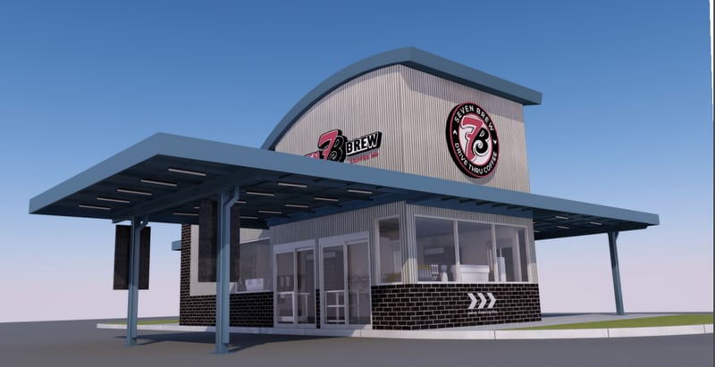 A rendering of a proposed 7 Brew Coffee in Huntley