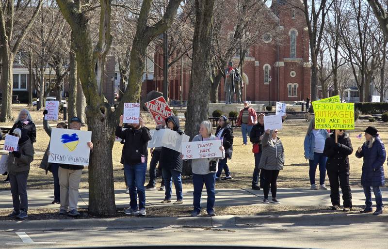 Several residents participated in the March for Democracy on Saturday, March 8, 2025, in downtown Ottawa. They marched from Bold and Curvy Boutique to Washington Square.