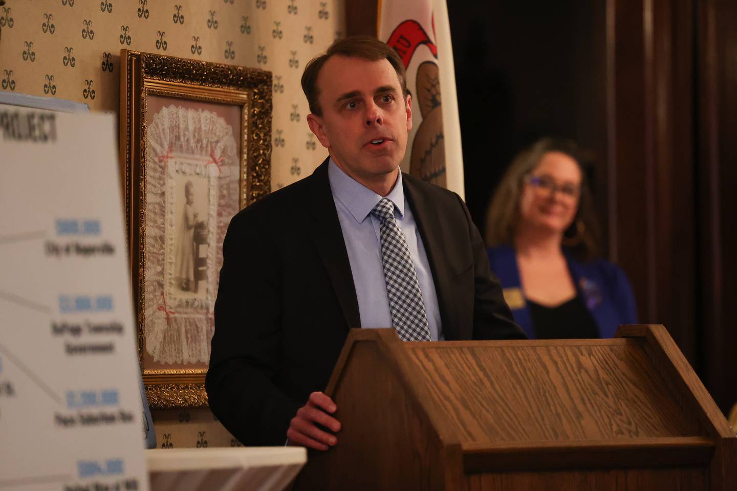 Tom, Klisiewicz,, founder and president of Smart Health Wellness and Performance, speaks at a United Way private event at the Jacob Henry Mansion on Thursday, February 23rd, 2023 in Joliet.