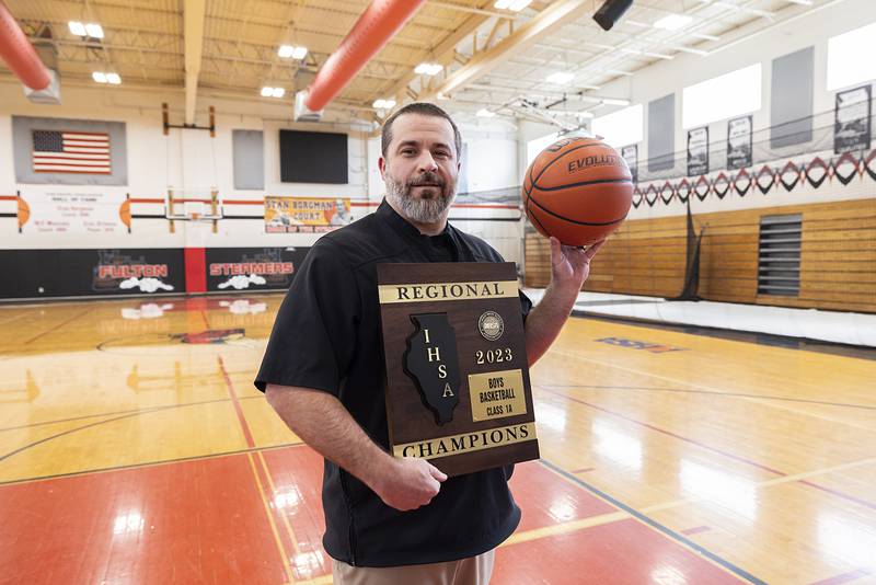 Fulton head coach RJ Coffey has been named SVM's  boys basketball Coach of the Year.