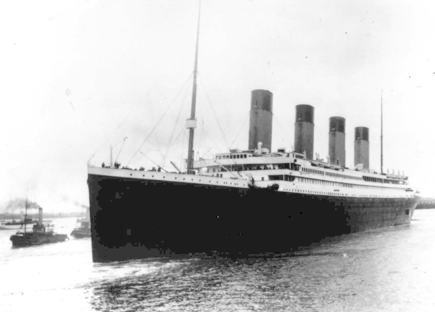 The Titanic leaves Southampton, England, on April 10, 1912, on her maiden voyage.