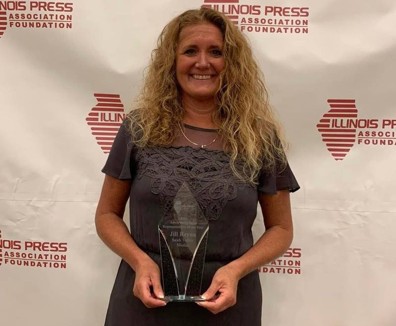 Jill Reyna of Sauk Valley Media in Dixon and Sterling was named advertising sales representative of the year by the Illinois Press Association.