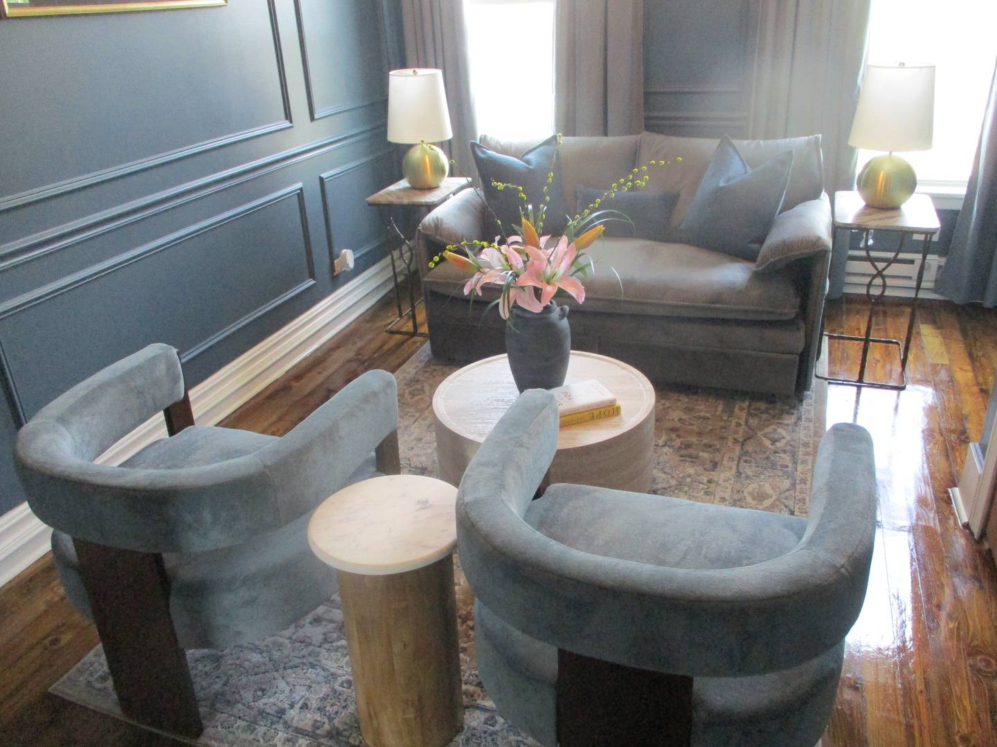 Furnishings are seen at The Banks Bridal Suites & Lodging, a bouquet hotel that has opened in downtown Joliet. April 23, 2026