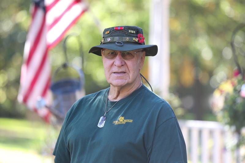 Edward Aldrich, who served with the Army’s 720th Military Police Battalion in Vietnam, poses for a photo at his home on Friday, Oct. 20 in Morris.