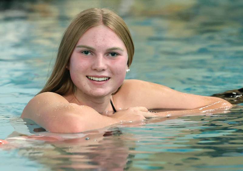 DeKalb-Sycamore co-op swimmer Molly Allison Wednesday, Dec. 6, 2023, at the Huntley Middle School pool in DeKalb. Allison is the Daily Chronicle Girls Swimmer of the Year.