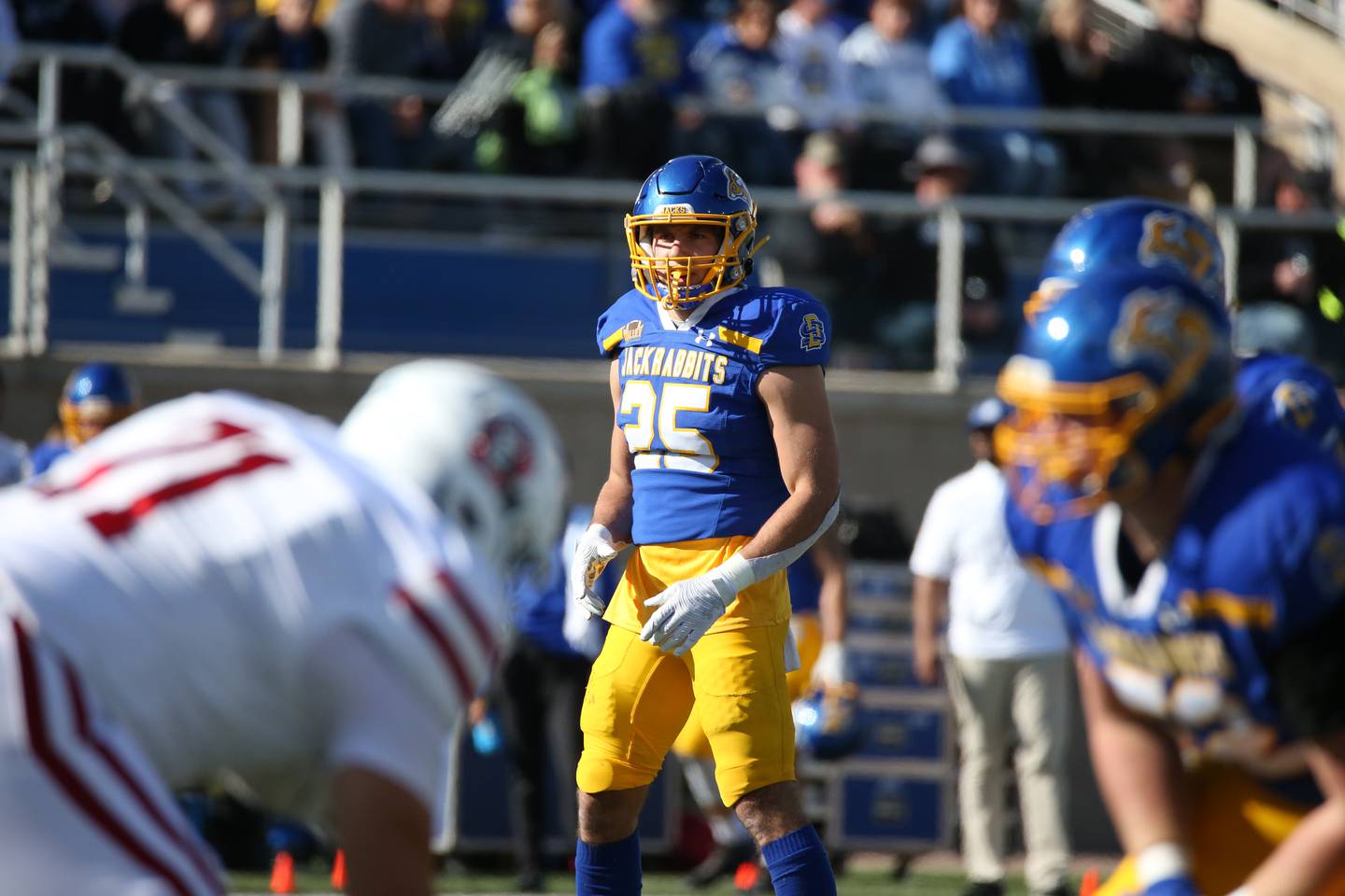 BROOKINGS, SD - OCTOBER 8: South Dakota Coyotes at South Dakota State Jackrabbits football in Brookings, SD on October 8, 2022. (Photo by Dave Eggen/Inertia)