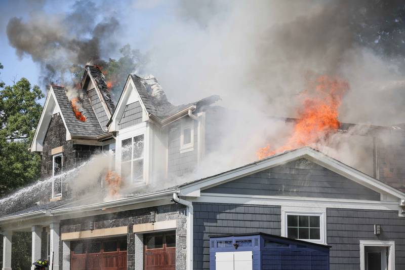 A home in Woodstock caught fire Friday, July 21, 2023, causing an estimated $750,000 in damages, authorities said. No one was injured in the blaze.