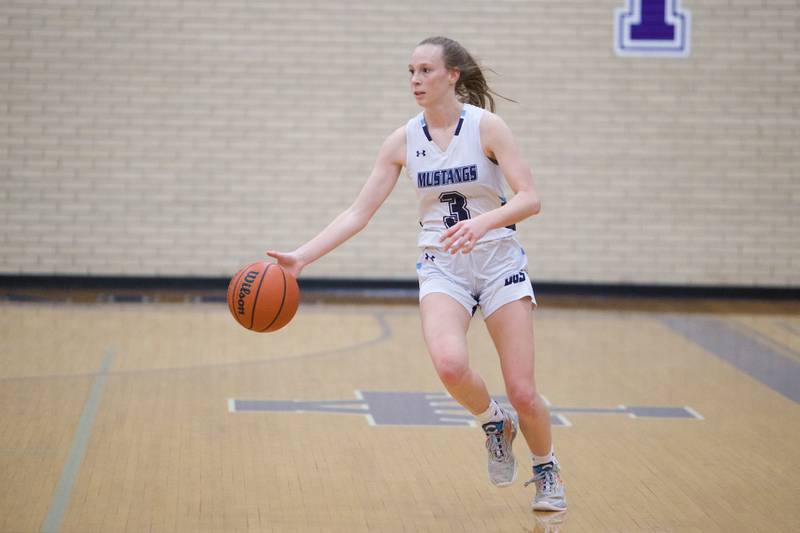 Downers Grove South's Emily Petring calls a play against Lyons at the West Suburban Conference Crossover Championship on Wednesday, Feb.8,2023 in Addison.