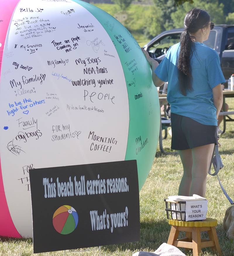 Those attending and participating in the annual Run Today for Tomorrow Saturday in Ottawa, could leave personal messages on a giant beach ball to inspire others.