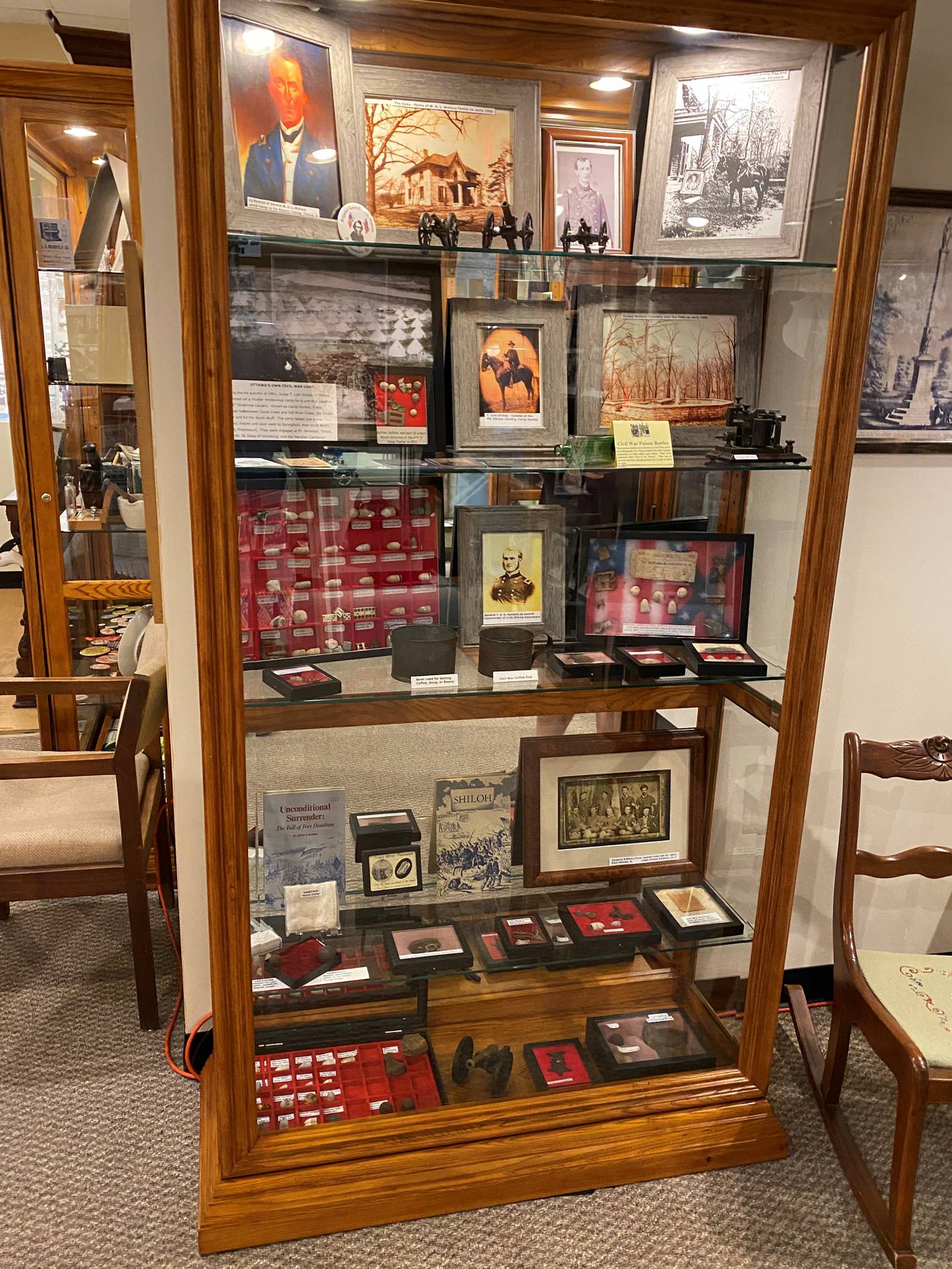 The Civil War display inside the Ottawa Scouting and Heritage Museum