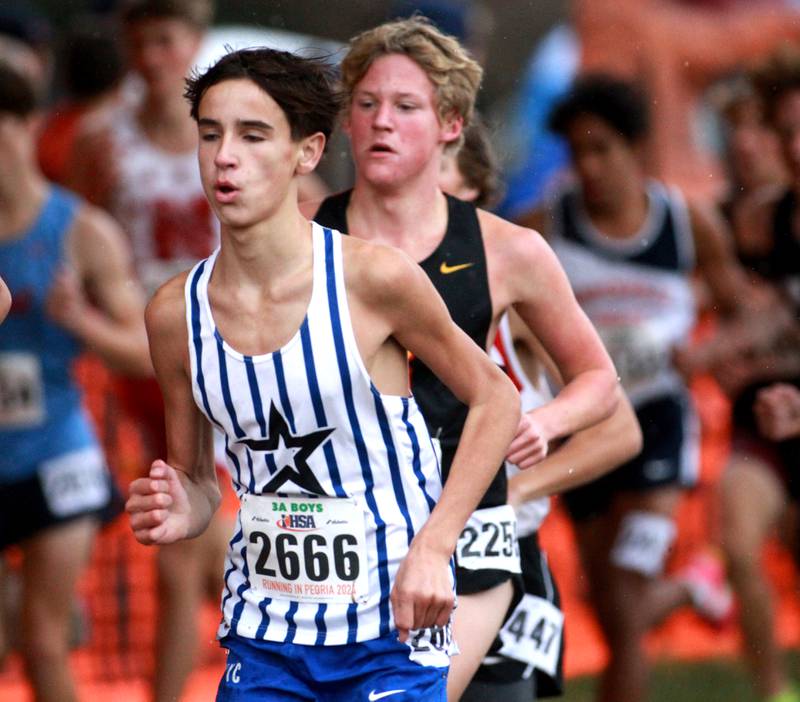 St. Charles North's Samuel Hill competes in the Class 3A State Cross Country Championships on Saturday, Nov. 9, 2024 at Detweiller Park in Peoria.