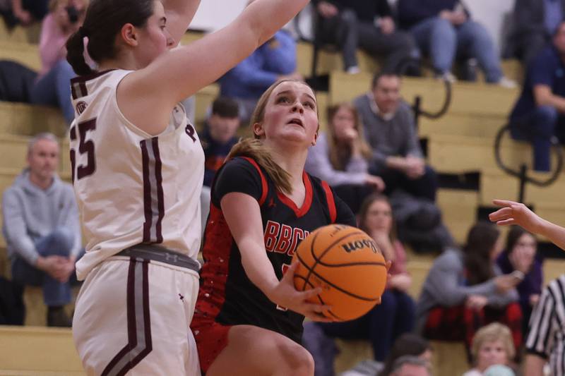 Bradley-Bourbonnais’ Nat Coday lays in a shot against Lockport on Thursday, Jan 16, 2025 in Lockport.