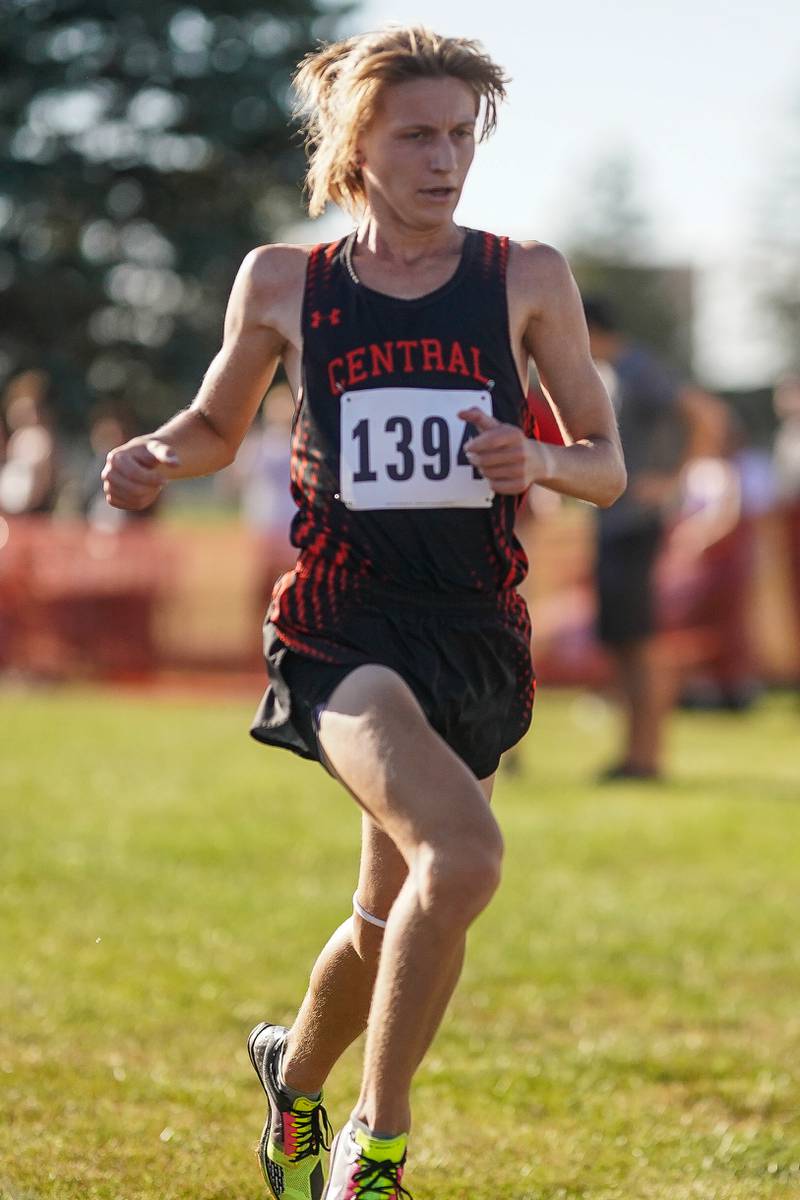 Crystal Lake Central’s Jackie Clark competes in the Eddington cross country invitational at Kaneland High School in Maple Park on Saturday, Sep 21, 2024.